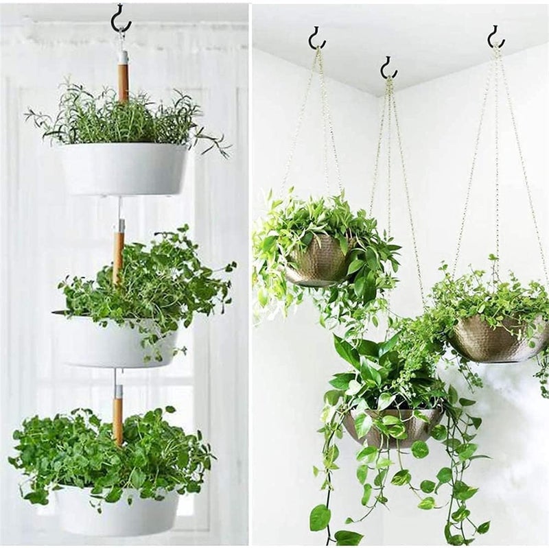 Luckam Ceiling Hooks, 10 Pcs 2.9 Inch Vinyl Coated Planter Hanging Hooks Ceiling Cup Hooks for Hanging Plants, Mugs, Wind Chimes, Utensils, Indoor and Outdoor Use - Image 3