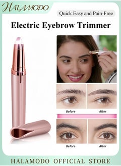 HALAMODO Electric Eyebrow Trimmer Precision Eyebrow Hair Remover for Women Pain-Free Facial Hair Removal Tool Safe and Easy Eyebrow Shaver Razor Ideal for Face Leg Lip Armpit and Hand Hair Removal  - Image 1