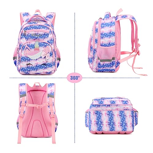 Cusangel Backpack for Girls Boys School Bookbags Kindergarten Elementary Lightweight Waterproof Multifunctional Large Capacity for Backpack (16 inch Sky Unicorn Fun Prints) - Image 5