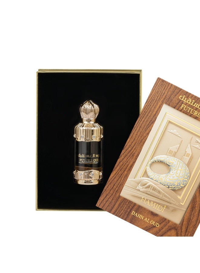 Hamidi Dahn Al Oud Future Oud Perfume Oil 6ml | Luxury Concentrated Attar | Ambery, Agarwood, Woody & Leathery Fragrance | Long Lasting Alcohol-Free Unisex Perfume Oil - Image 2