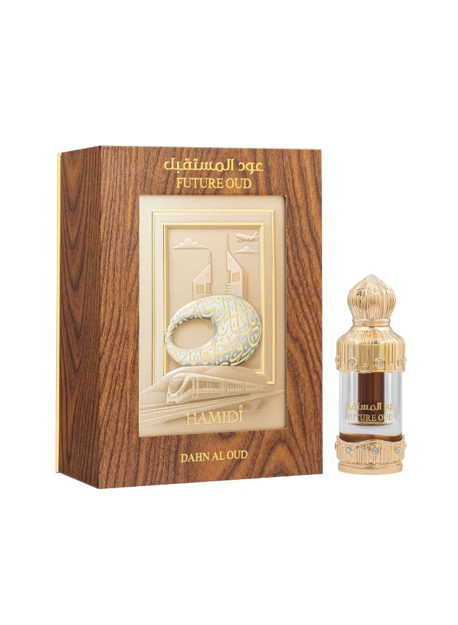 Hamidi Dahn Al Oud Future Oud Perfume Oil 6ml | Luxury Concentrated Attar | Ambery, Agarwood, Woody & Leathery Fragrance | Long Lasting Alcohol-Free Unisex Perfume Oil - Image 3