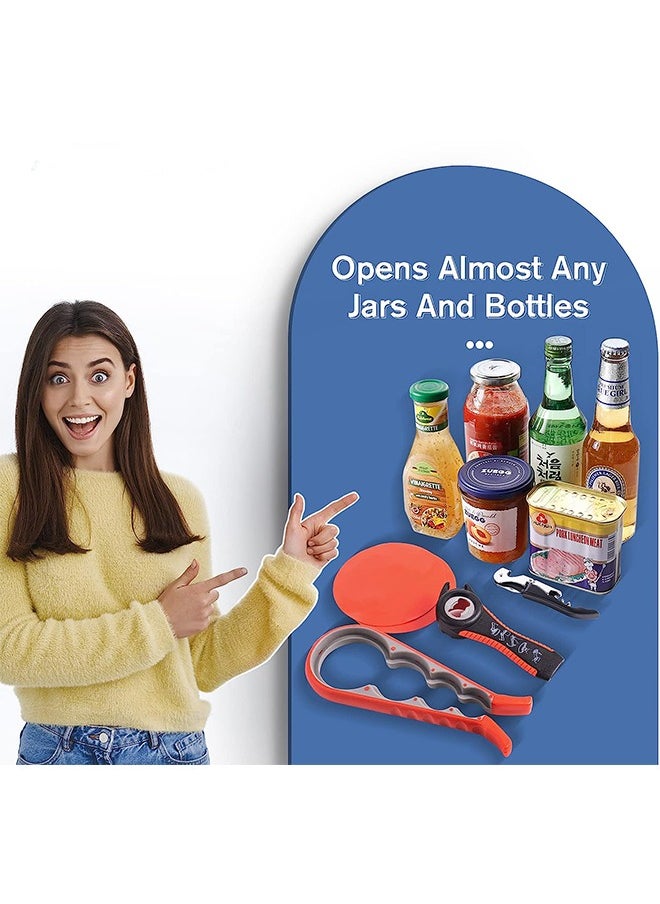 General - 5 Pack Jar Opener For Seniors With Arthritis,Weak Hands,Easy Twist Jar Opener Tool with Rubber Jar Opener Gripper Pad And Lid Beer Bottle Cap Opener - Image 1