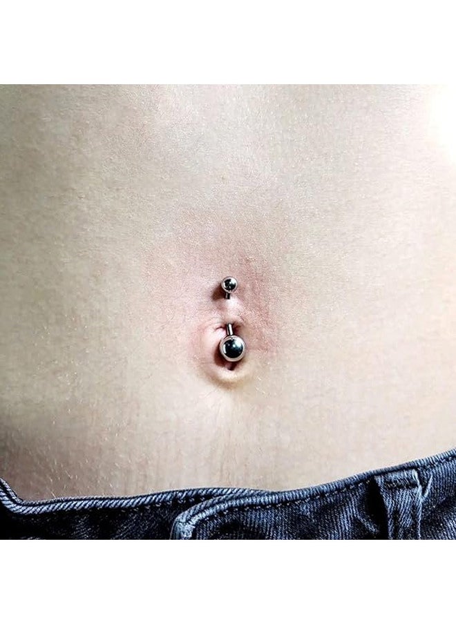 ZVEV - Belly Button Ring Piercing Kit,Belly Button Piercing Kit Stainless Steel 14G Belly Button Rings Piercing Needles Disposable Piercing Clamps Set Navel Belly - Image 1