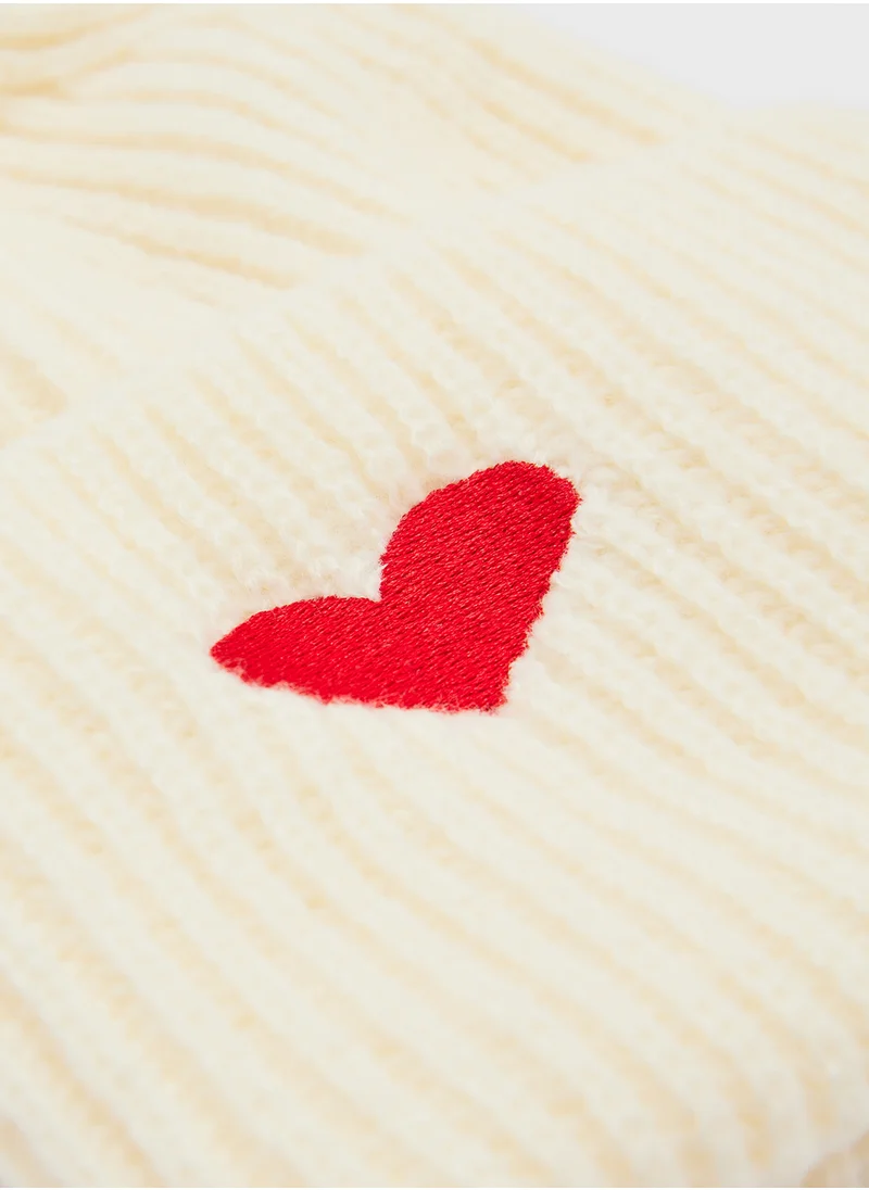 Ginger Heart Knitted Winter Beanie
