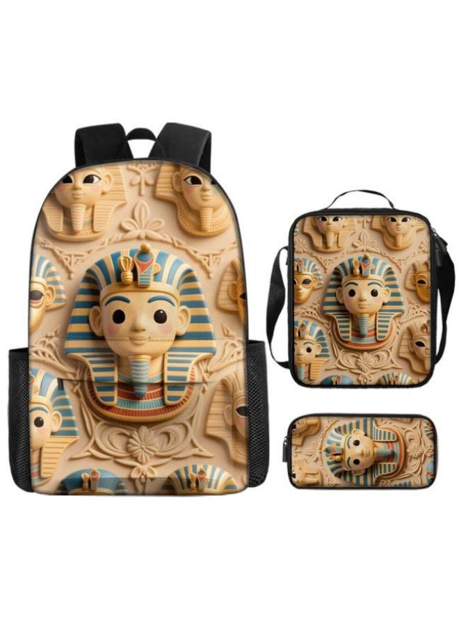 Cute cartoon print, three-piece practical bag combination (available for students, children, friends on outings, mountain climbing, etc.) - 299 - Image 1