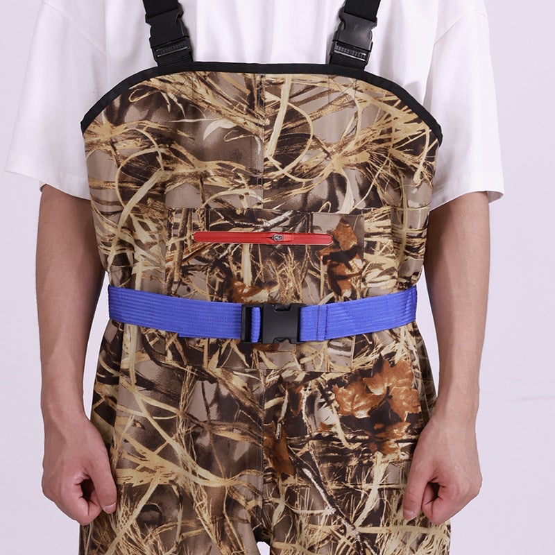 Nylon Underpants Half-Length Waist-Waist Slit Leather Fork Pants Fishing Rain Boots One-Piece Men'S And Women'S Wading Pants Rain Pants - Image 3