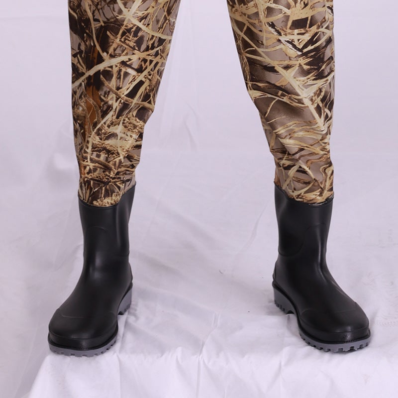 Nylon Underpants Half-Length Waist-Waist Slit Leather Fork Pants Fishing Rain Boots One-Piece Men'S And Women'S Wading Pants Rain Pants - Image 4