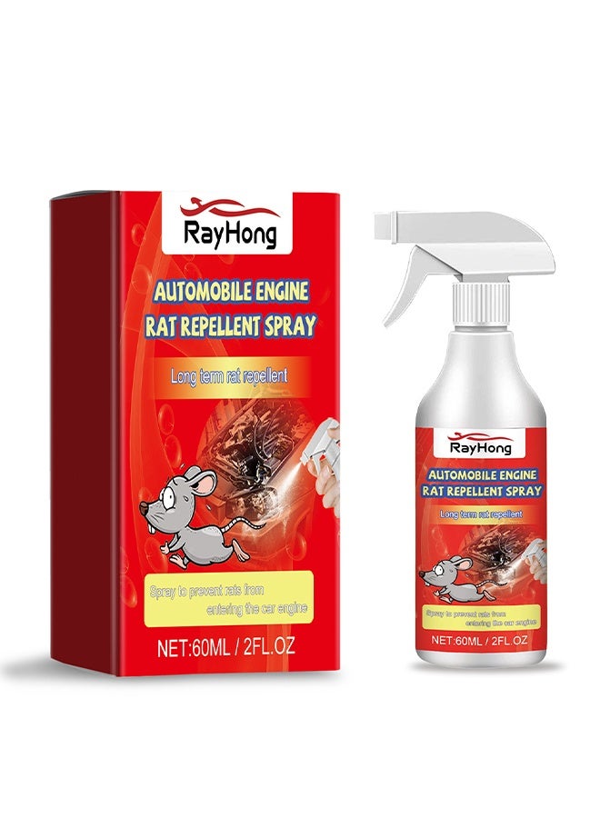 RAYHONG Automobile Engine Rat Repellent Spray 60ml, Long Term Rat Repellent, Rodent Defense Spray for Cars and Trucks Non Toxic Pest Control - Image 1