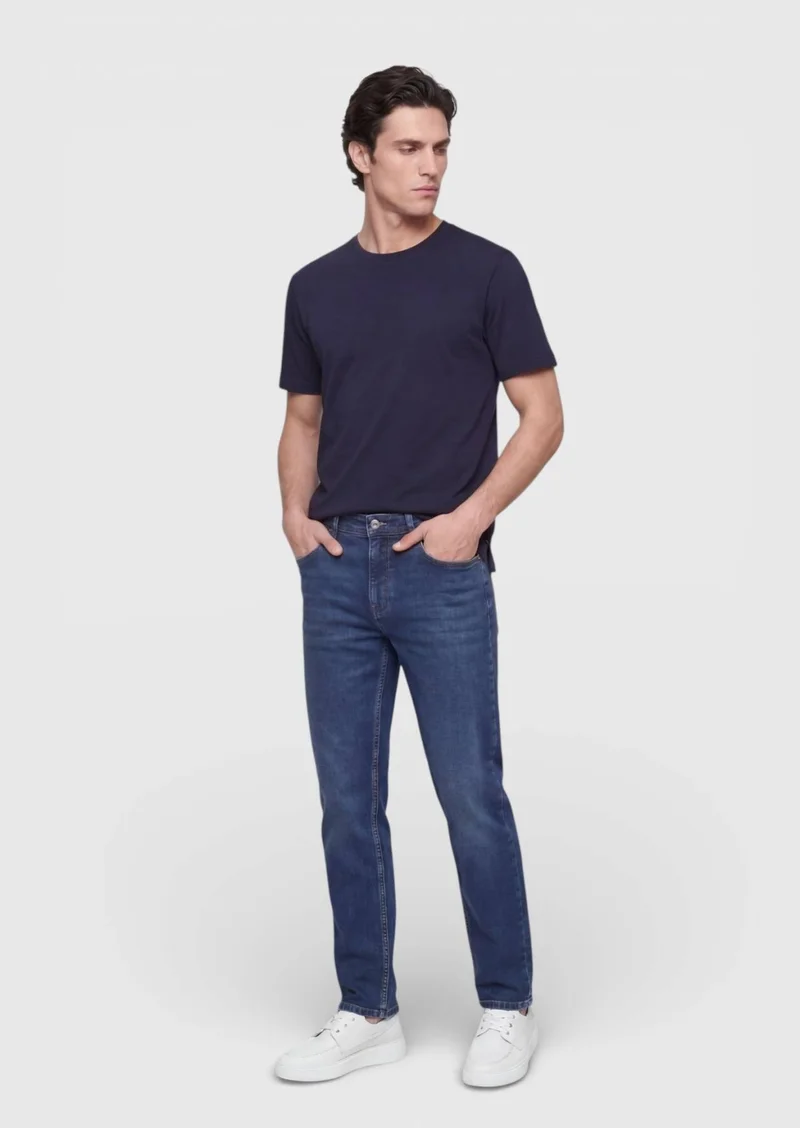 RAMSEY Navy Blue Plain T-Shirt