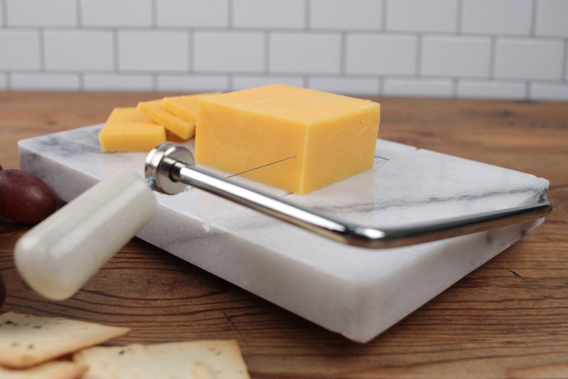 RSVP International RSVP International Cheese Slicer Cut Cheese, Meats & Other Appetizers, 7.75x5x1", White Marble, One size (Pack of 1)  - Image 5