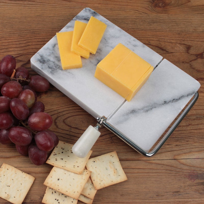 RSVP International RSVP International Cheese Slicer Cut Cheese, Meats & Other Appetizers, 7.75x5x1", White Marble, One size (Pack of 1)  - Image 4
