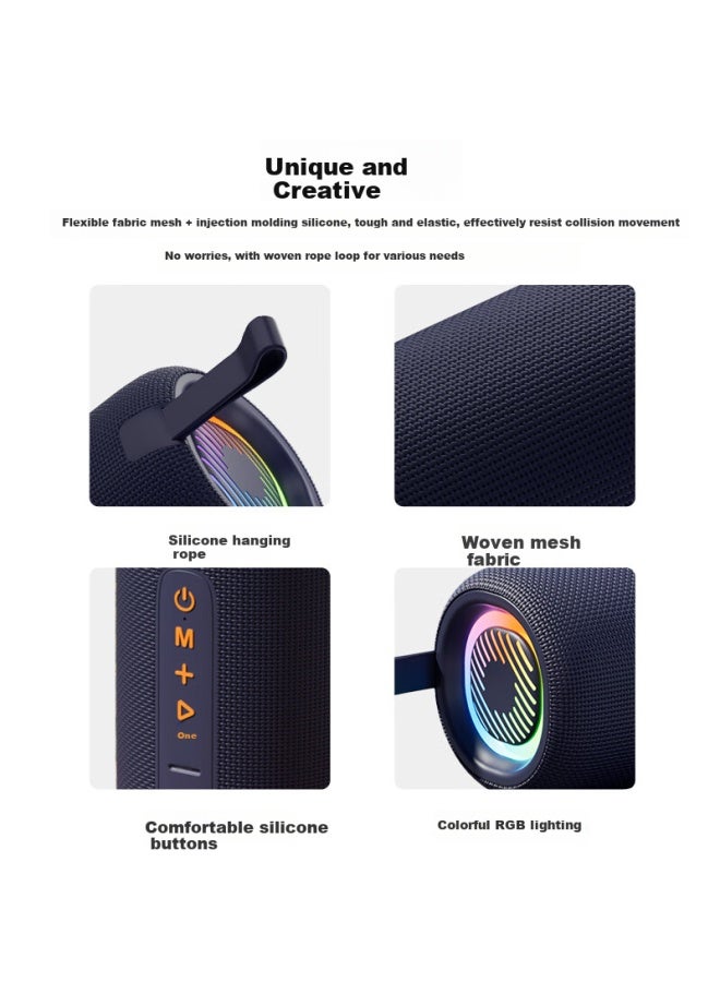 Claison T65 Wireless Bluetooth Speaker Outdoor Portable Subwoofer Desktop Speaker Camping Speaker Square Dance High Quality Gift Mini Speaker Midnight Blue - Image 5