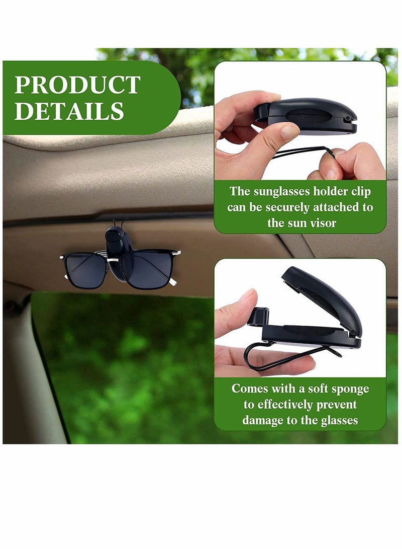SYOSI Car Sunglasses Holder Clip, Sunglasses Visor Clips Auto Sunglasses Holder, for Car Sun Visor Glasses Holder Visor Clip Eyeglasses Mount, 2 Pieces (Black) - Image 3