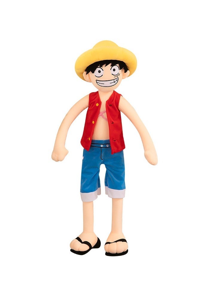 ONE PIECE Straw Hat King Luffy Plush Doll Toy Nautical King Children's Toy Sleeping Pillow Cushion for Friends (85cm)  - Image 1