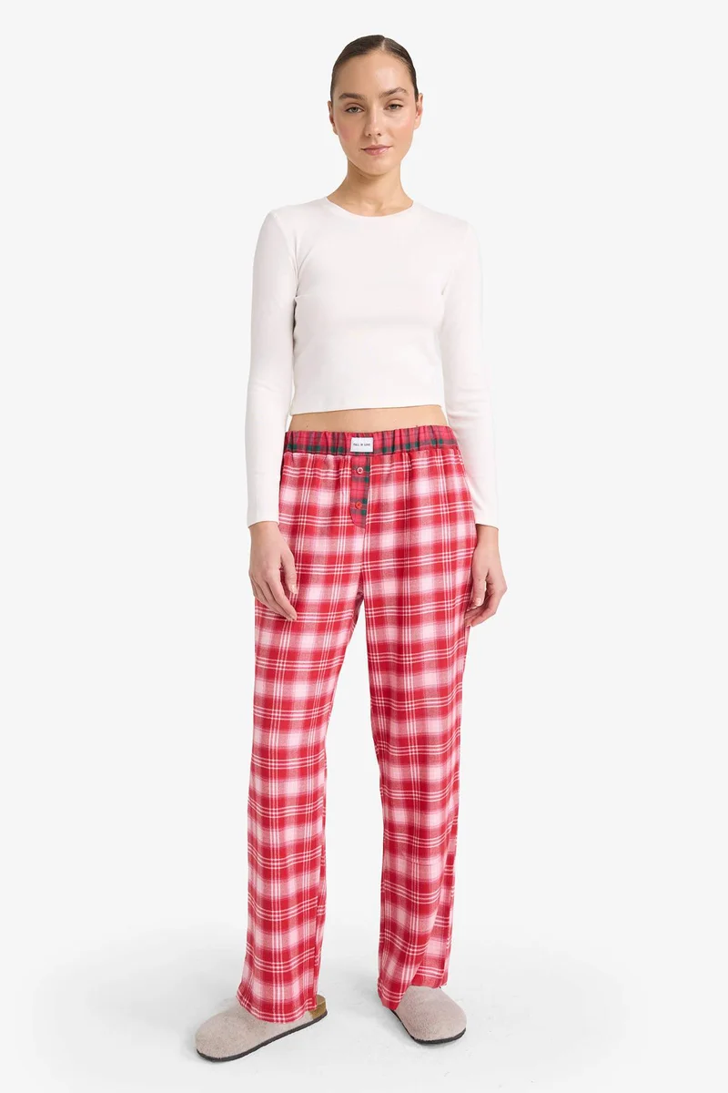 ديفاكتو Regular Fit Flannel Plaid Pyjamas Bottoms