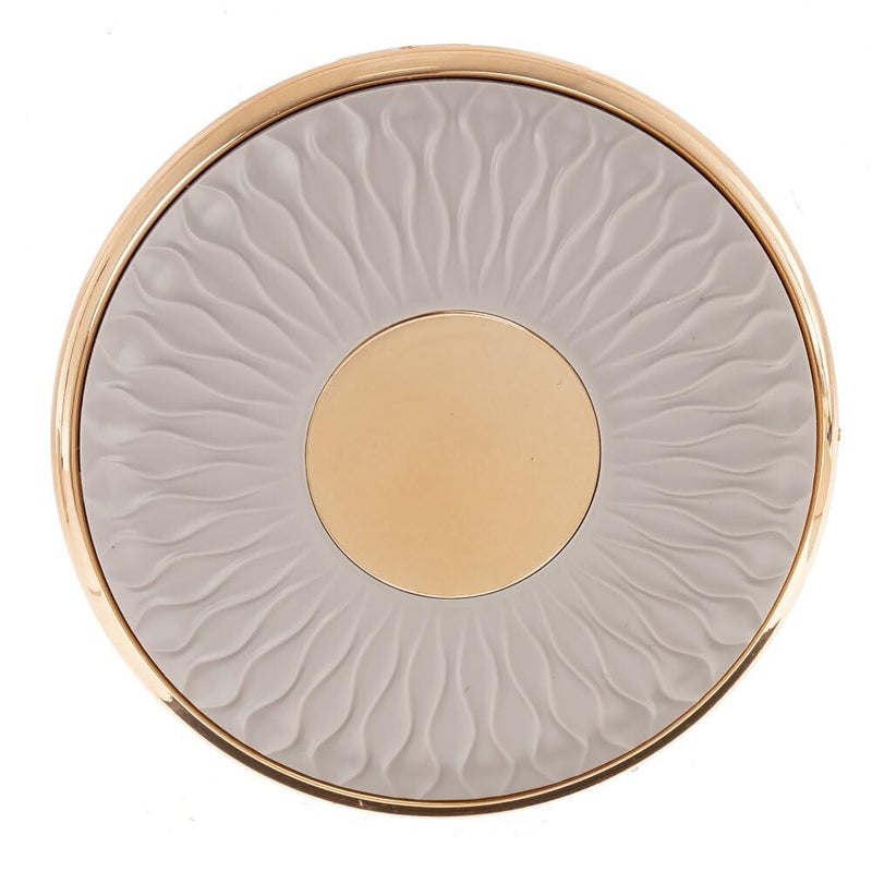 Compact Folding Mirror, Stylish Wave Design, Double Face, Makeup and Travel Mirror (Grey x Gold) - Image 2