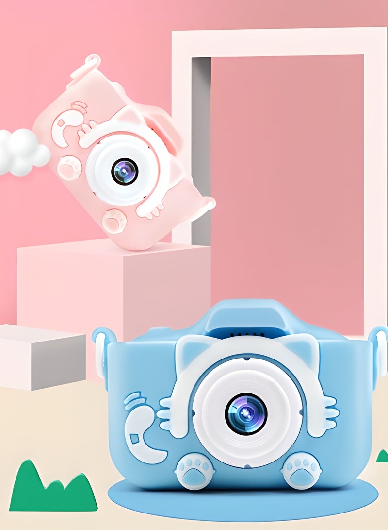 AROAQ Kids Camera, HD 1080p Shockproof Children Video Camera, Portable Mini  Dual Camera Toy, Multiple Functions Digital Camera For Girls Boys, (X5s High Definition Dual Camera Purple Cat) - Image 2