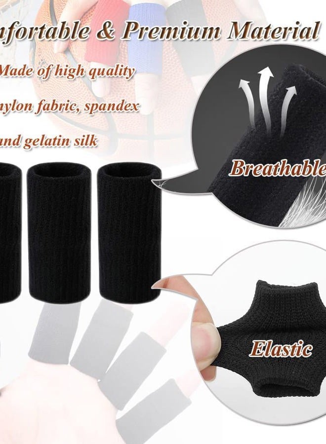 Whale حماة أصابع، 10 قطع أكمام أصابع رياضية مرنة لدعم الإبهام لكرة السلة والجولف، أكمام أصابع متميزة لالتهاب المفاصل مثالية لتخفيف الألم (مجموعة 10 قطع باللون الأسود) - Image 5