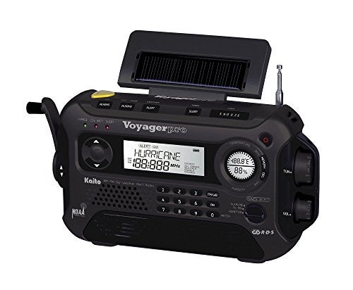 Kaito Voyager Pro KA600 Digital Solar Dynamo Hand Crank AM/FM/LW/SW & NOAA Weather Emergency Radio with Flashlight, Reading Lamp,Smart Phone Charger & RDS and Real-Time Alert, with AC Adapter, Black - Image 3