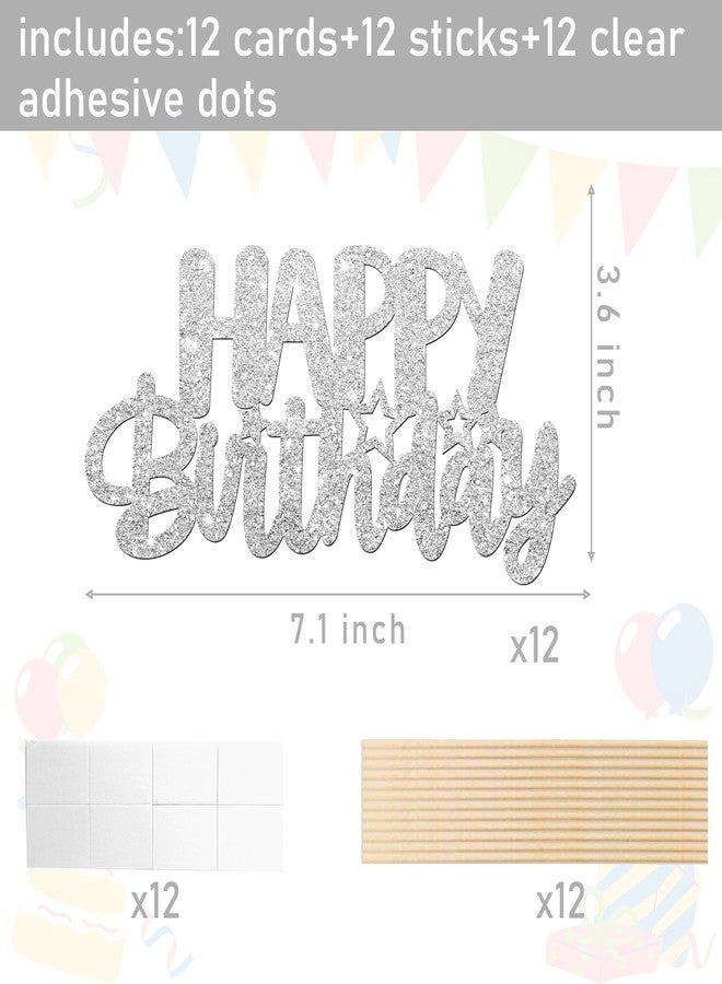 اوموني أعواد تزيين طاولة حفلات عيد الميلاد الفضية اللامعة، 12 قطعة، زينة طاولة حفلات عيد ميلاد سعيدة، قطع مركزية مزدوجة الجوانب لحفلات أعياد الميلاد والذكرى السنوية وحفلات استقبال المولود الجديد - Image 3