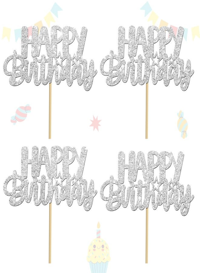 اوموني أعواد تزيين طاولة حفلات عيد الميلاد الفضية اللامعة، 12 قطعة، زينة طاولة حفلات عيد ميلاد سعيدة، قطع مركزية مزدوجة الجوانب لحفلات أعياد الميلاد والذكرى السنوية وحفلات استقبال المولود الجديد - Image 2