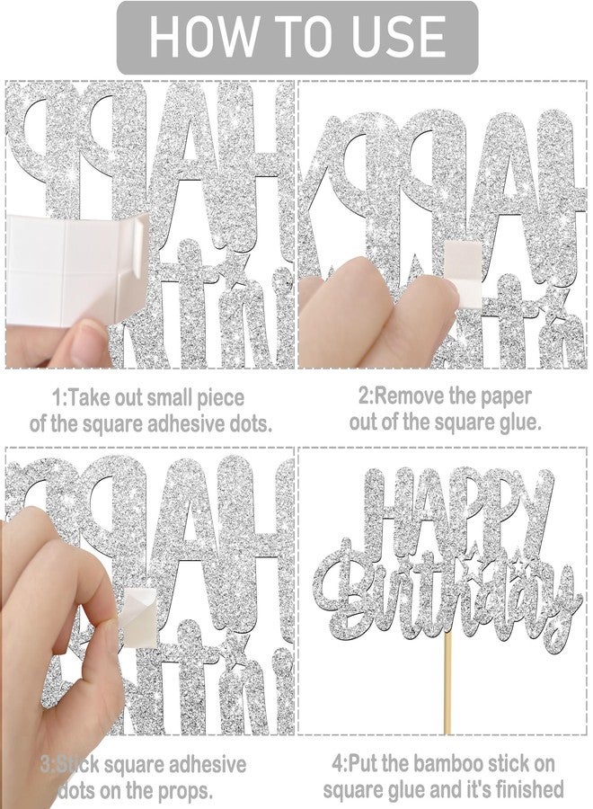 اوموني أعواد تزيين طاولة حفلات عيد الميلاد الفضية اللامعة، 12 قطعة، زينة طاولة حفلات عيد ميلاد سعيدة، قطع مركزية مزدوجة الجوانب لحفلات أعياد الميلاد والذكرى السنوية وحفلات استقبال المولود الجديد - Image 4