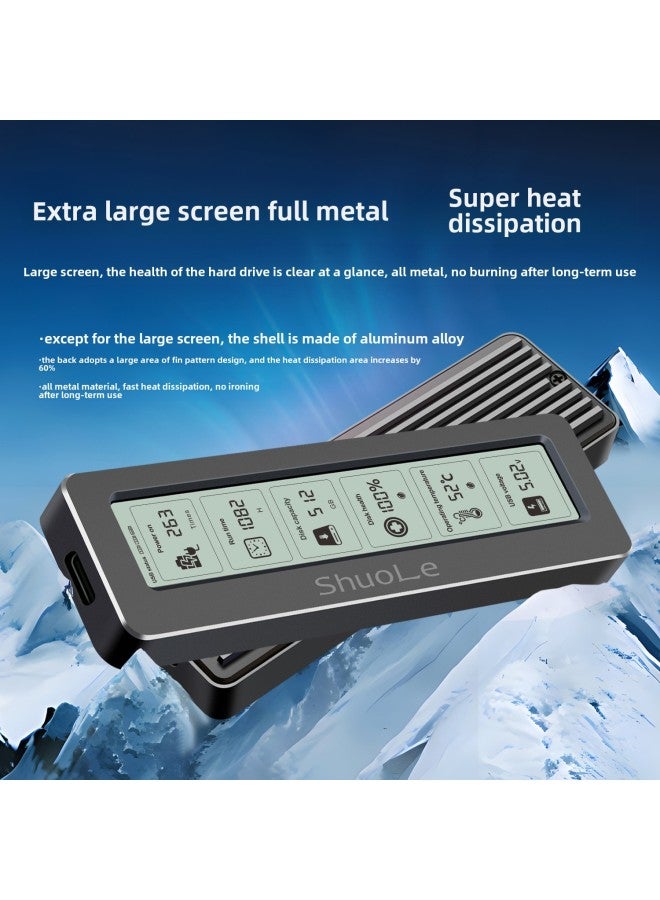 M.2 NVME/NGFF Dual Protocol 20G High Speed Dual Chip Intelligent Digital Display Health Detection Hard Disk Box Typec-Color:Black Sl-tnp18-p-20g With C-c 20g Data Cable---english Packaging - Image 5