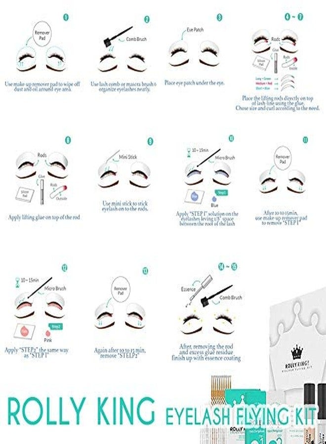 Amber Lash Rolly King Perm Step 1 & 2 for Eyelash Lifting and Brow Lamination for Professionals, 10 Sachets in a Box - Image 3