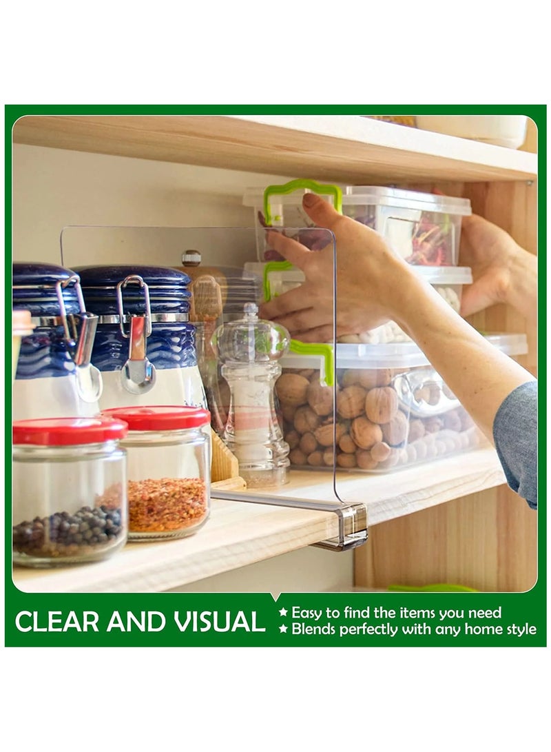 6 Pack Acrylic Shelf Dividers, Clear Shelves Organizer for Bedroom, Kitchen, Office, Cabinets, Bathroom, Closets - Image 5