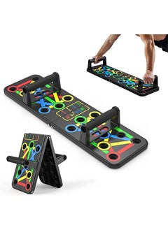 Push Up Board, Multi-Function 14 in 1 Push Up Bar, Foldable Push Up Handles for Floor to Strengthen Arms, Core and Back, Portable Home Gym Strength Training Equipment for Men and Women