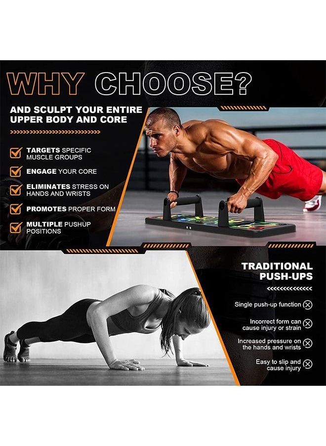 Arabest - Push Up Board, Multi-Function 14 in 1 Push Up Bar, Foldable Push Up Handles for Floor to Strengthen Arms, Core and Back, Portable Home Gym Strength Training Equipment for Men and Women - Image 1