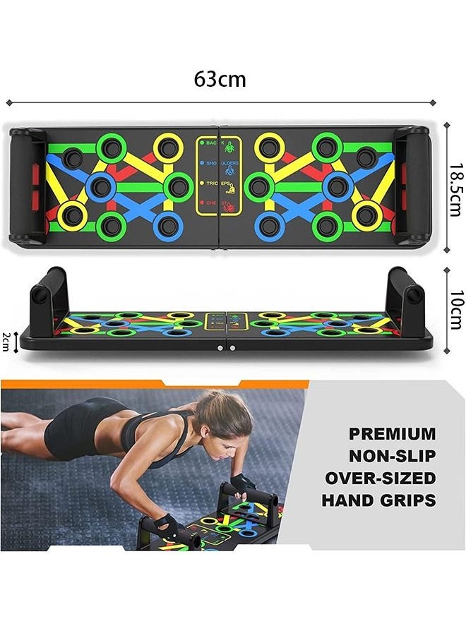 Arabest - Push Up Board, Multi-Function 14 in 1 Push Up Bar, Foldable Push Up Handles for Floor to Strengthen Arms, Core and Back, Portable Home Gym Strength Training Equipment for Men and Women - Image 1