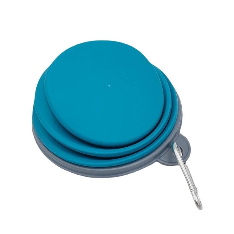 Collapsible Pet Bowl Silicone Portable with Design Carabiner Hook Travel Design and Silicone Build for dogs cats walks and outdoor feeding Green - Image 4