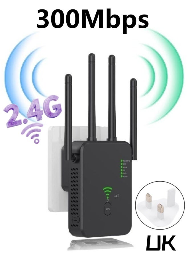 مكرر واي فاي لاسلكي بسرعة 300 ميجابت في الثانية، معزز إشارة واي فاي، نطاق واحد، موسع واي فاي 2.4 جيجا، مكبر واي فاي 802.11ac جيجابت، موجه WPS، AC300 - Image 1