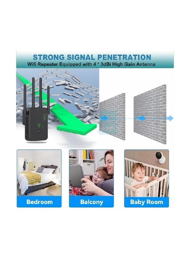 مكرر واي فاي لاسلكي بسرعة 300 ميجابت في الثانية، معزز إشارة واي فاي، نطاق واحد، موسع واي فاي 2.4 جيجا، مكبر واي فاي 802.11ac جيجابت، موجه WPS، AC300 - Image 5