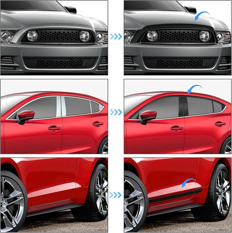 GRTHTATI 4" X 30FT Matte Black Vinyl Wrap for Chrome Delete Window Trim Car Door Sill Protector with Air Release Channel Including Vinyl Wrap Tool Kit Multi-price design picks - Image 2