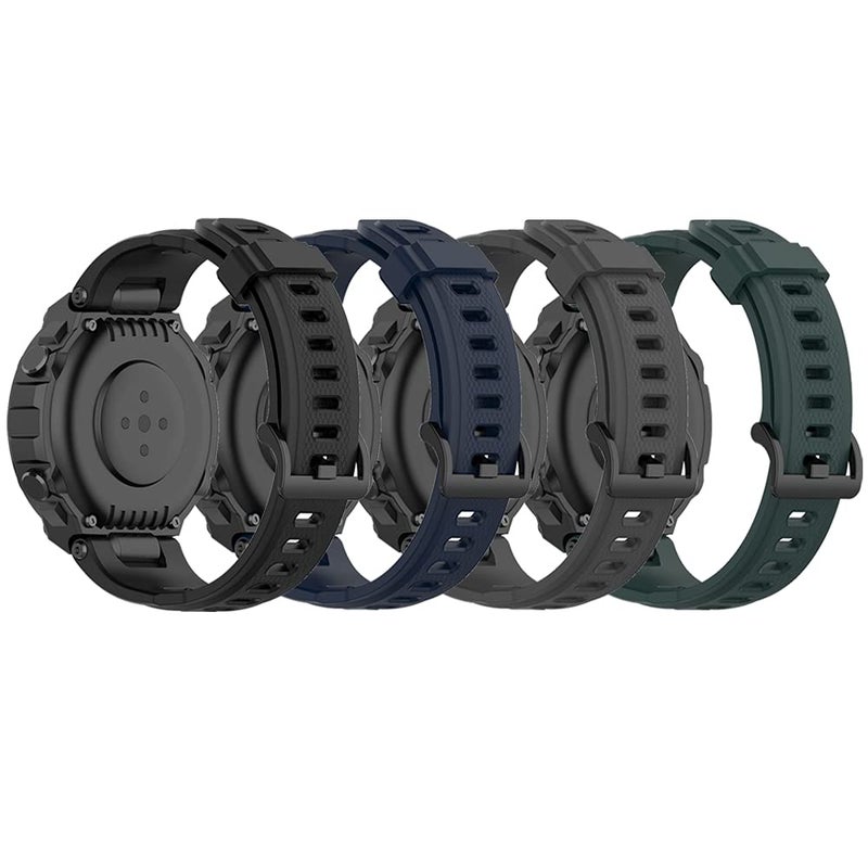 QGHXO حزام QGHXO لساعة Amazfit T-Rex، حزام بديل من السيليكون الناعم لساعة Amazfit T-Rex/T-Rex Pro الذكية (بدون جهاز تتبع، حزام بديل فقط) - Image 1