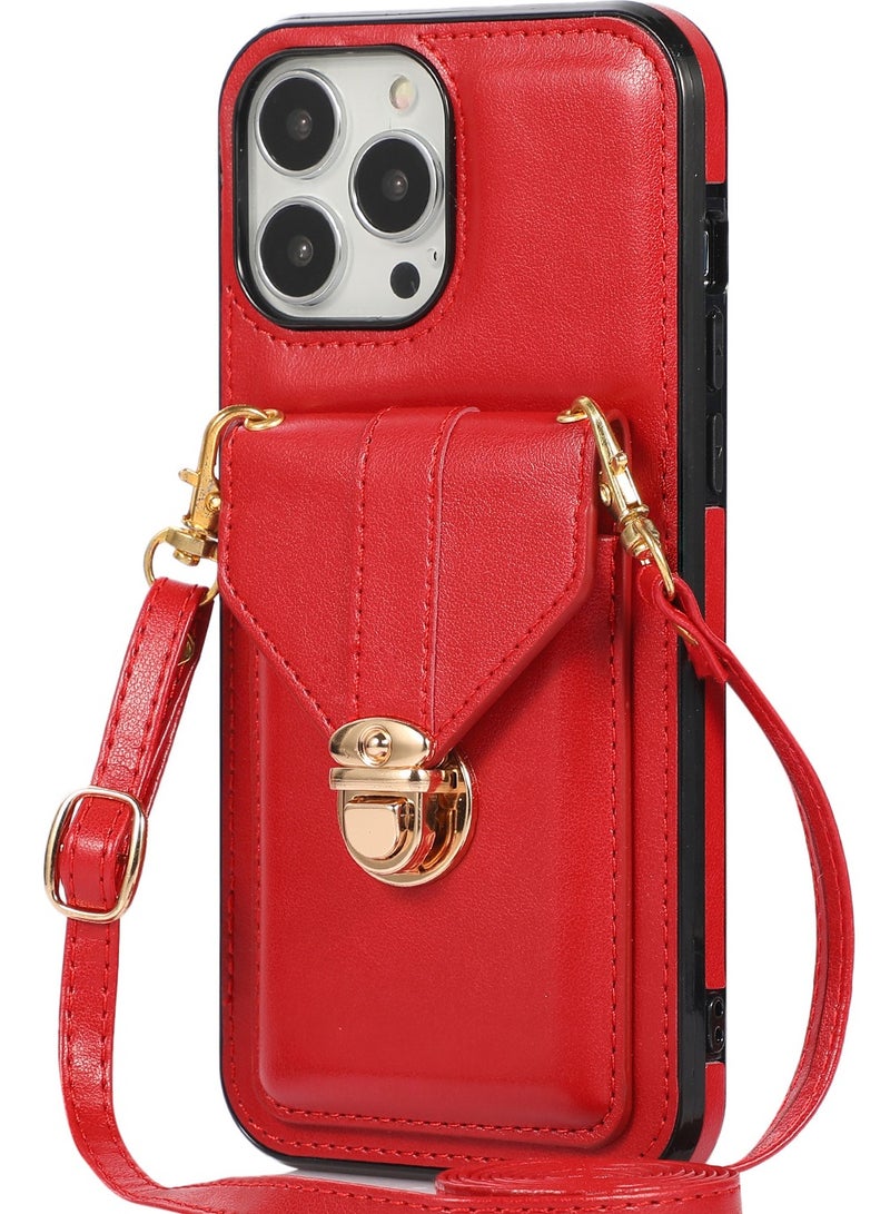 Gerenic Phone Case, Cover for iPhone 15/ 15Plus/ 15Pro/ 15Pro Max, Crossbody Wallet Case with Card Slot Holder, Wrist Strap Shoulder Protective Cover  - Image 1