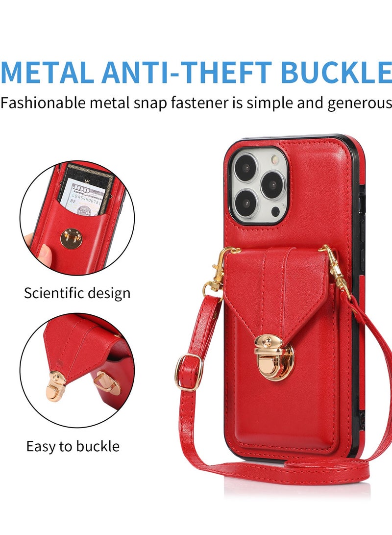 Gerenic Phone Case, Cover for iPhone 15/ 15Plus/ 15Pro/ 15Pro Max, Crossbody Wallet Case with Card Slot Holder, Wrist Strap Shoulder Protective Cover  - Image 4