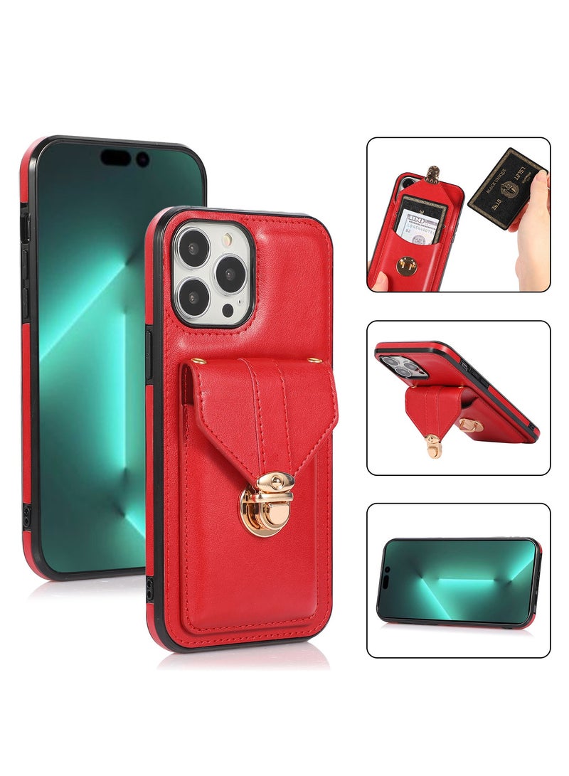 Gerenic Phone Case, Cover for iPhone 15/ 15Plus/ 15Pro/ 15Pro Max, Crossbody Wallet Case with Card Slot Holder, Wrist Strap Shoulder Protective Cover  - Image 2