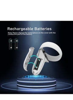 DOBE Charging Dock for Oculus Quest 2 Controllers VR Accessories Charger Station for Oculus Quest 2 Controllers with 2 Rechargeable Batteries Fast Charging Station Set with Type-C Charging Cable  - Image 2