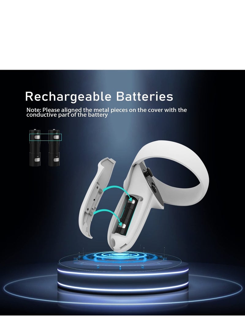DOBE - Charging Dock for Oculus Quest 2 Controllers VR Accessories Charger Station for Oculus Quest 2 Controllers with 2 Rechargeable Batteries Fast Charging Station Set with Type-C Charging Cable - Image 1