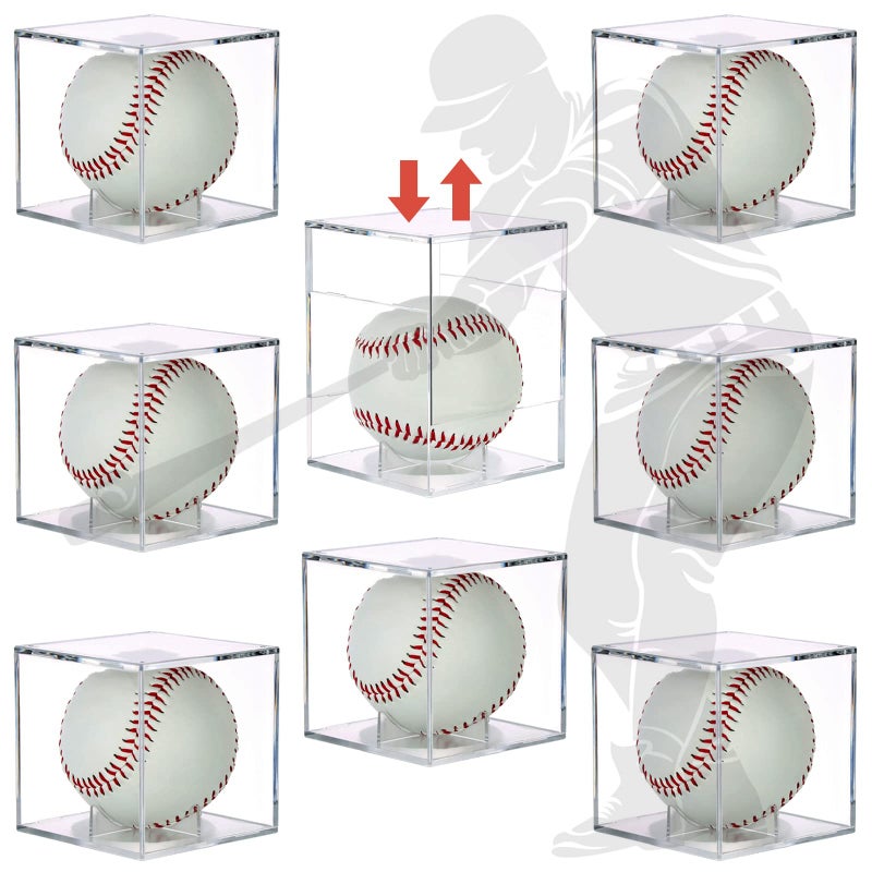Baseball Case Display Case 8 Pack Baseball Holder UV Resistant Prevents UV Rays from Changing The Ball or Autograph Color Fits Official Size Ball