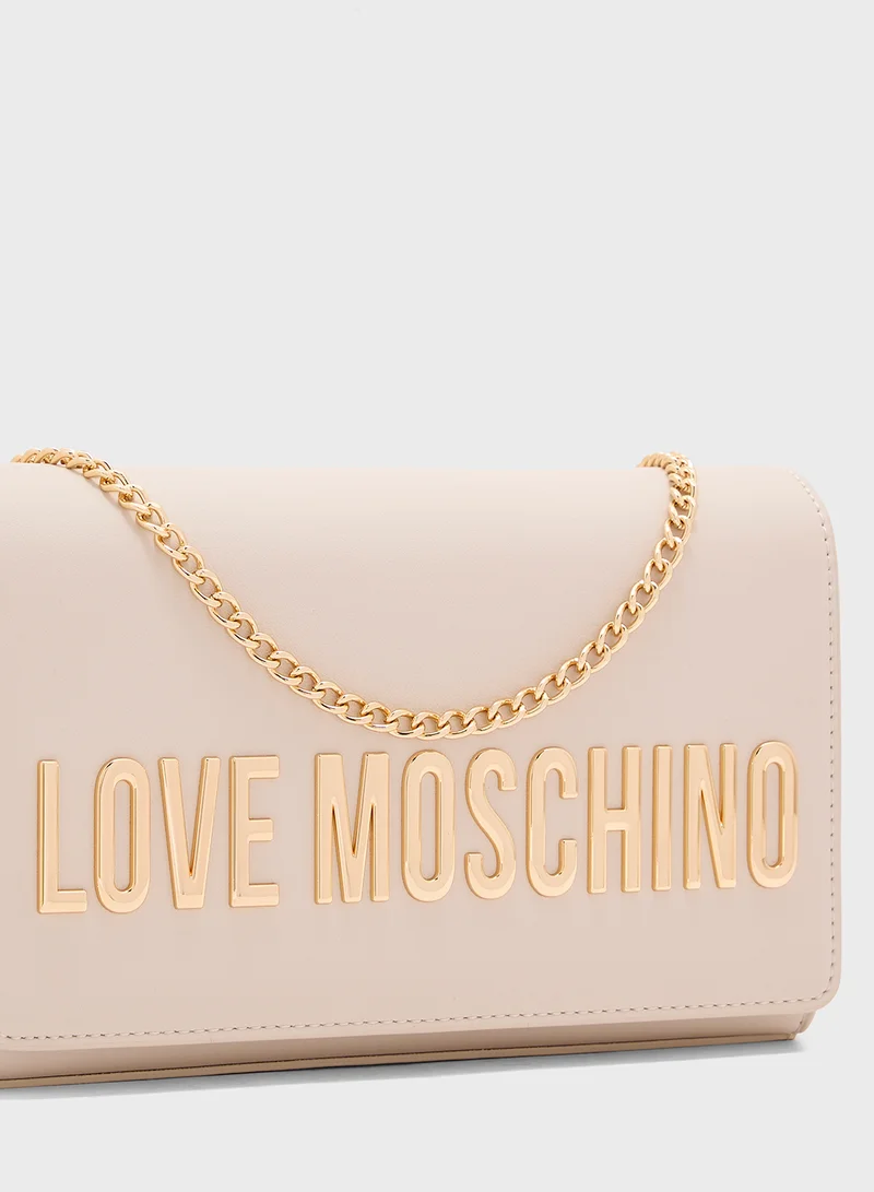 لوف موسكينو Chain Detailed Flap Over Clutche