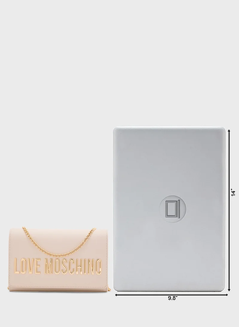 لوف موسكينو Chain Detailed Flap Over Clutche