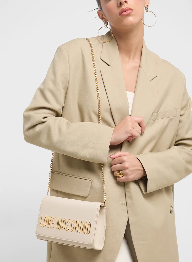 لوف موسكينو Chain Detailed Flap Over Clutche