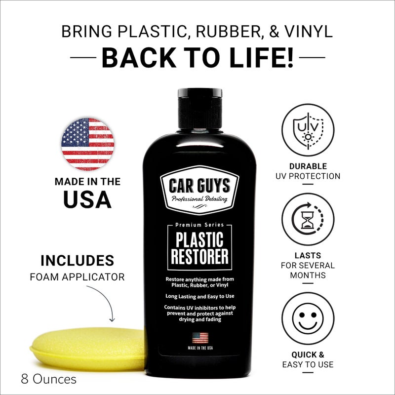 Generic CAR GUYS Plastic Restorer - The Ultimate Solution for Bringing Rubber, Vinyl and Plastic Back to Life! - 8 oz Kit  - Image 2