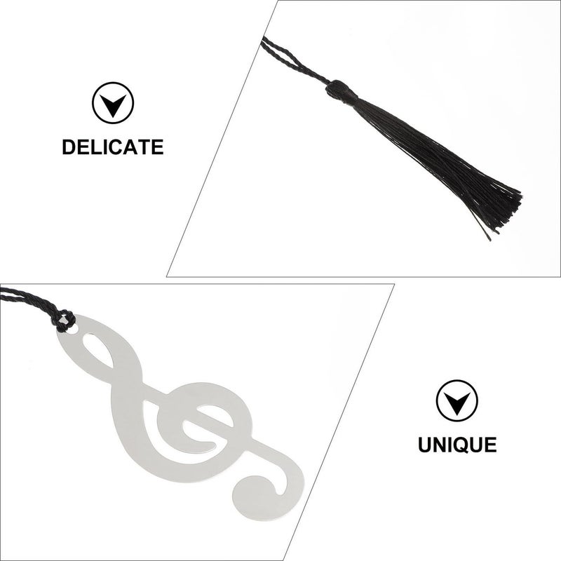 10pcs Musical Note Metal Bookmarks With Tassel Decorative Lightweight Practical Reading Accessories - Image 3