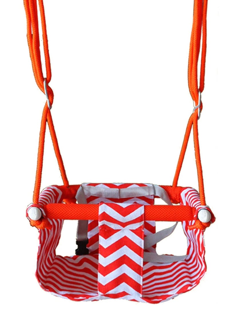 Toy Box Baby Hanging Swing Seat, Canvas Baby Swing with Cushion and Ropes, Indoor and Outdoor Baby Hammock Chair for Toddlers and Infants - Image 1