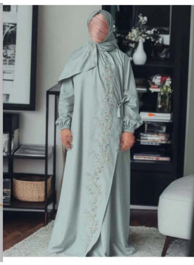 A Very Luxurious Embroidered Prayer Shawl With An Attached, Wide, And Comfortable Veil.